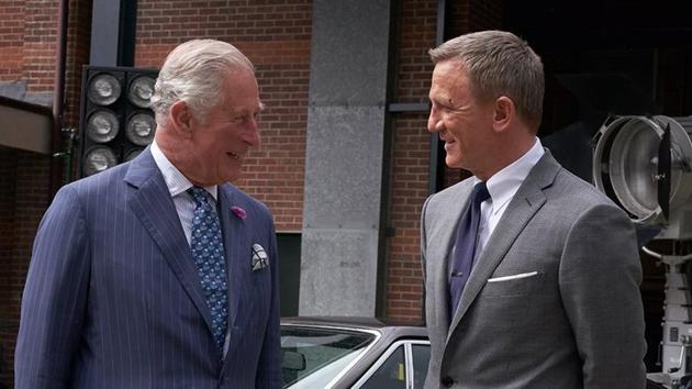 Daniel Craig meets Prince Charles on the sets of Bond 25.