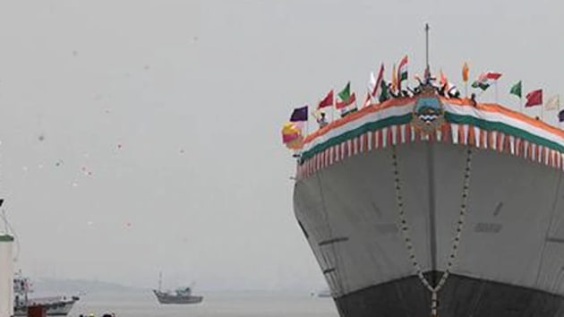 The fire was reported to be confined to the second and third decks of the warship “Visakhapatnam”, a stealth guided-missile destroyer. (HTFilePhoto) The fire was reported to be confined to the second and third decks of the warship “Visakhapatnam”, a stealth guided-missile destroyer. (HTFilePhoto)