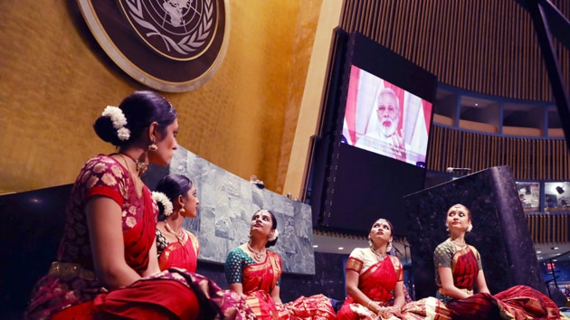 International Day Of Yoga at UN. (Syed Akbaruddin, Twitter) International Day Of Yoga at UN. (Syed Akbaruddin, Twitter)
