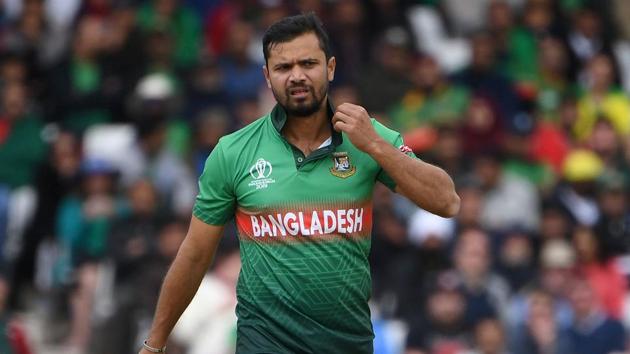 Bangladesh's captain Mashrafe Mortaza reacts during the 2019 Cricket World Cup group stage match between Australia and Bangladesh at Trent Bridge in Nottingham, central England, on June 20, 2019.(AFP)