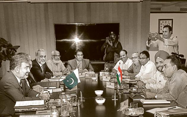 Indian and Pakistani members of the Indus Water Treat meet in Lahore, August 29, 2018. With Pakistan, there is no need for India to bend over backwards on water diplomacy(AFP)