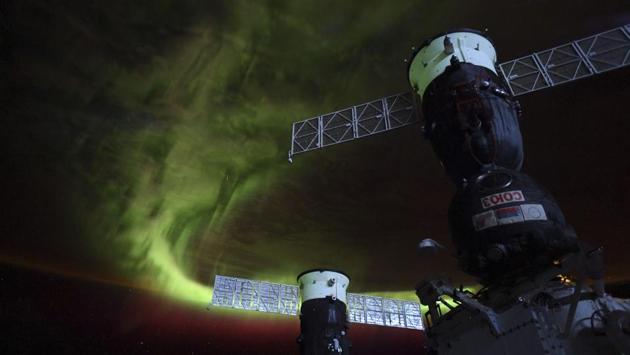 An aurora seen from aboard the International Space Station, by NASA astronaut Christina Koch and posted saying: "Years ago at the South Pole, I looked up to the aurora for inspiration through the 6-month winter night, now I know they’re just as awe inspiring from above. #nofilter" (Christina Koch / NASA / AFP)