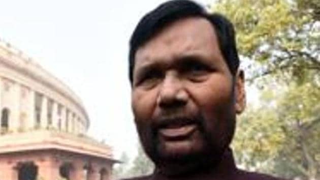 Paswan’s nomination event was not without incident as security personnel had to clear the area around the returning officer after chief minister Nitish Kumar objected to cameramen leaning over his chair to take pictures. (Sonu Mehta/HT PHOTO) Paswan’s nomination event was not without incident as security personnel had to clear the area around the returning officer after chief minister Nitish Kumar objected to cameramen leaning over his chair to take pictures. (Sonu Mehta/HT PHOTO)