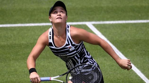 Australia's Ashleigh Barty in action during her second round match against Jennifer Brady.(Action Images via Reuters)