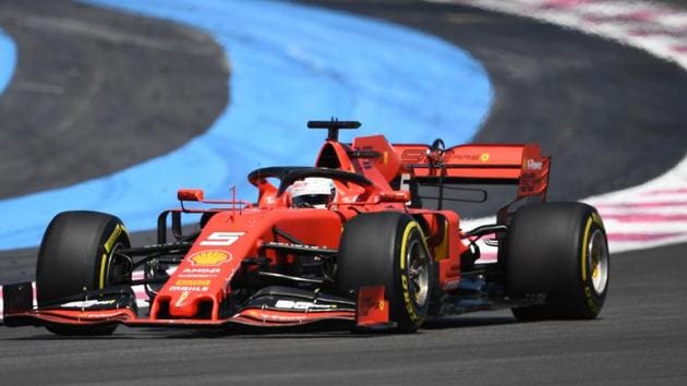 Ferrari's German driver Sebastian Vettel competes during the qualifying session.(AFP)