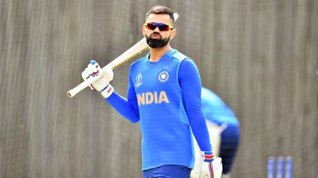 India's captain Virat Kohli attends a training session at the Hampshire Bowl in Southampton on June 20, 2019, ahead of their 2019 World Cup cricket match against Afghanistan(AFP)