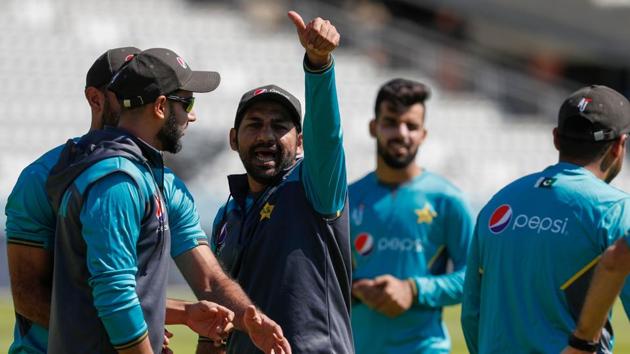 Pakistan's captain Sarfaraz Ahmed (C) gestures during fielding practice at Lords. (AFP) Pakistan's captain Sarfaraz Ahmed (C) gestures during fielding practice at Lords. (AFP)