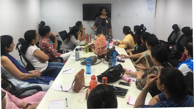 Homemakers being trained by ELT master trainer (HT) Homemakers being trained by ELT master trainer (HT)