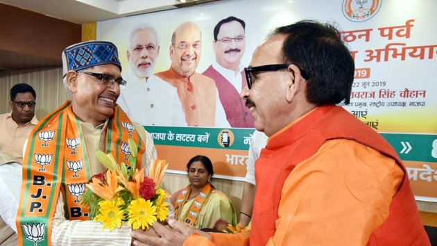 Former Madhya Pradesh chief minister Shivraj Singh Chouhan was in Lucknow on Saturday at the launch of a fresh countrywide membership drive. (Twitter, Shivraj SIngh Chouhan)
