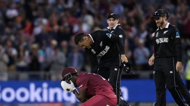 West Indies' Carlos Brathwaite looks dejected after losing his wicket and the match (Action Images via Reuters)