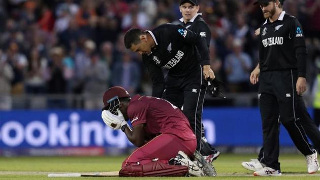 West Indies' Carlos Brathwaite looks dejected after losing his wicket and the match(Action Images via Reuters)