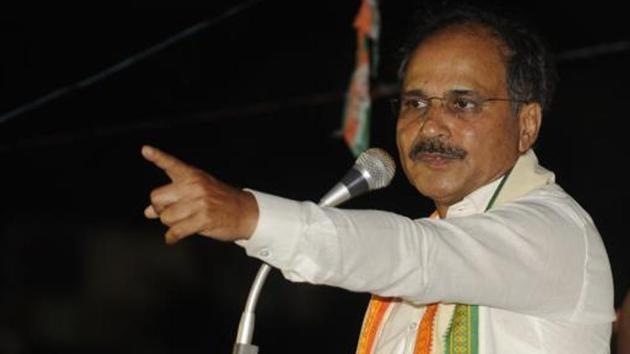 Congress leader Adhir Ranjan Chowdhary on Monday questioned in the Lok Sabha why Sonia Gandhi and Rahul Gandhi had not been jailed till now if the Congress was a “corrupt” party. (Photo by Samir Jana / Hindustan Times)