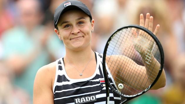 Australia's Ashleigh Barty celebrates winning the final against Germany's Julia Goerges.(Action Images via Reuters)
