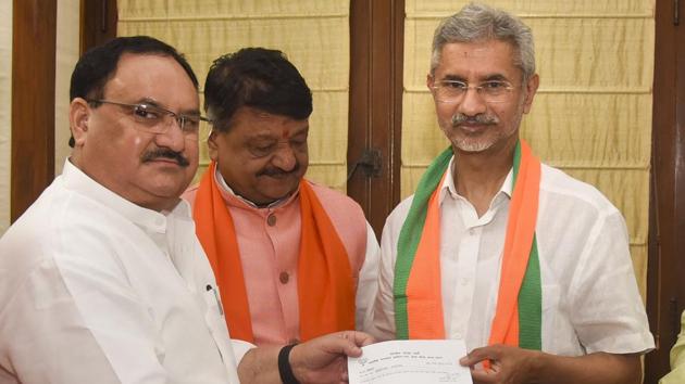 External Affairs Minister Subrahmanyam Jaishankar formally joined the BJP on Monday in the presence of party’s working president JP Nadda at the Parliament House. Jaishankar was appointed as the External Affairs Minister in the new Narendra Modi cabinet. He replaced veteran leader Sushma Swaraj, who decided not to contest this time. (PTI)