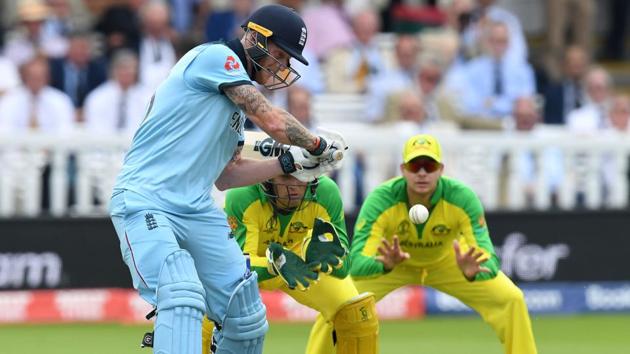 England's Ben Stokes plays a shot. (AFP)