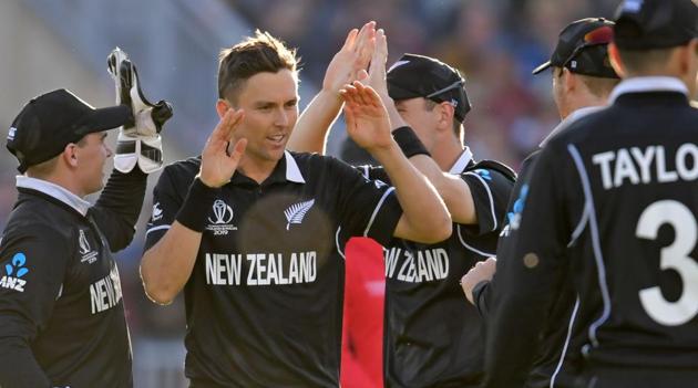 File image of players of New Zealand cricket team celebrating after the fall of a wicket.(AFP) File image of players of New Zealand cricket team celebrating after the fall of a wicket.(AFP)
