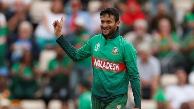 ICC Cricket World Cup - Bangladesh v Afghanistan - The Ageas Bowl, Southampton, Britain - June 24, 2019 Bangladesh's Shakib Al Hasan celebrates the wicket of Afghanistan's Najibullah Zadran(Action Images via Reuters)