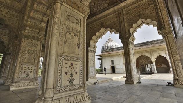 According to the ASI, only 20 Mughal-era edifices remain. The British razed a significant portion of fort’s northern wall and a small (Calcutta) gate to lay railway lines in the 1860s. The ongoing project will take another three to four months to be completed. (Burhaan Kinu / HT Photo)