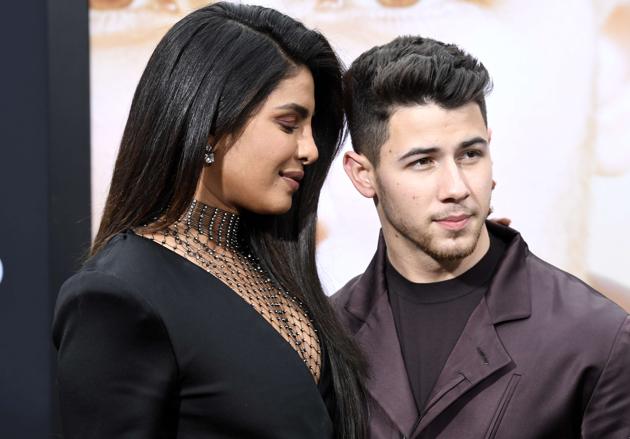 Priyanka Chopra-Jonas and Nick Jonas attend the Premiere Of Amazon Prime Video's "Chasing Happiness" at Regency Bruin Theatre on June 03, 2019 in Los Angeles, California. (Frazer Harrison/Getty Images/AFP)(AFP)