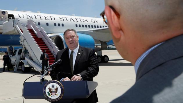 Terrorism, Afghanistan, the Indo-Pacific, Iran, trade issues, and growing bilateral defence ties will be the focus of discussions between the Indian government and visiting US secretary of state Mike Pompeo on Wednesday, with India in favour of de-escalation of the Persian Gulf crisis through dialogue, according to officials aware of the developments who asked not to be named. (Jacquelyn Martin / Pool via REUTERS)