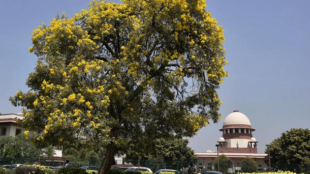 The Supreme Court on Tuesday declined to interfere with the Election Commission’s separate notification for bypolls on two Rajya Sabha seats from Gujarat, ruling that the courts could not intervene once the poll panel issues the order. The Congress alleged that the poll body--by notifying separate elections --had adopted a new method of conducting elections and was acting under pressure. (Biplov Bhuyan / HT Photo)