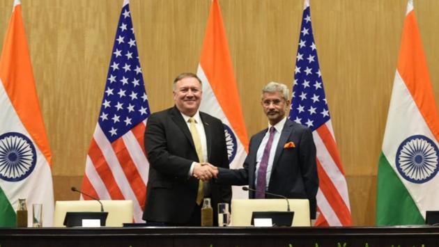 US Secretary of State Mike Pompeo met PM Modi and Minister of External Affairs S Jaishankar on Wednesday to discuss agenda for the US-India strategic partnership. While the details of the Jaishankar-Pompeo meeting were not immediately known, India’s S-400 missile defence system deal with Russia, terrorism, H-1B visas, trade and the situation arising out of US sanctions on oil from Iran, were likely to be discussed, reported PTI. (Arvind Yadav / HT Photo) US Secretary of State Mike Pompeo met PM Modi and Minister of External Affairs S Jaishankar on Wednesday to discuss agenda for the US-India strategic partnership. While the details of the Jaishankar-Pompeo meeting were not immediately known, India’s S-400 missile defence system deal with Russia, terrorism, H-1B visas, trade and the situation arising out of US sanctions on oil from Iran, were likely to be discussed, reported PTI. (Arvind Yadav / HT Photo)