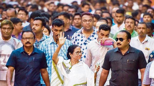 Bengal CM Mamata Banerjee at a rally in Kolkata on May 15((PTI Photo/Ashok Bhaumik))