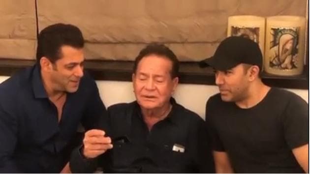Salman Khan and Salim Khan sing Suhaani Raat Dhal Chuki together.(Instagram)