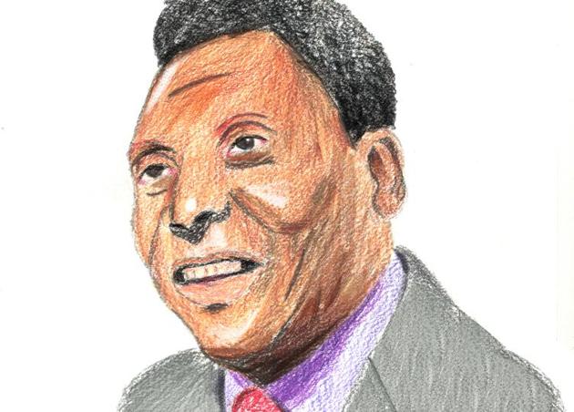 Portrait of Pele by Krish Kadam, St. Aloysius High School. “I want to be a painter so that I can express my feelings through my works. It is a medium through which we can describe our story.”
