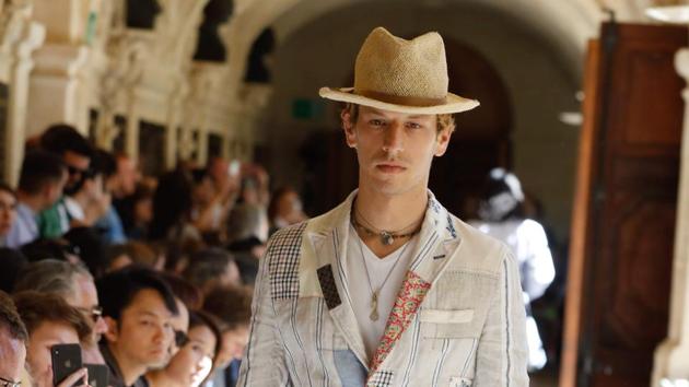 A model presents a creation for Juna Watanabe Man, during Men's Spring/Summer 2020 fashion show in Paris.(AFP)