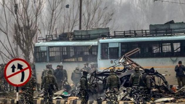 The incident took place when a CRPF convoy, consisting of around 2,500 personnel, was attacked by a suicide bomber who rammed a car laden with explosives into one of the buses on the Jammu-Srinagar highway.(PTI FILE) The incident took place when a CRPF convoy, consisting of around 2,500 personnel, was attacked by a suicide bomber who rammed a car laden with explosives into one of the buses on the Jammu-Srinagar highway.(PTI FILE)