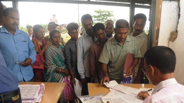 The draft of National Register of Citizens last year had excluded 40 lakh people in Assam.(HT PHOTO) The draft of National Register of Citizens last year had excluded 40 lakh people in Assam.(HT PHOTO)