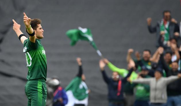 TOPSHOT - Pakistan's Shaheen Shah Afridi celebrates after the dismissal of New Zealand's Ross Taylor. (AFP) TOPSHOT - Pakistan's Shaheen Shah Afridi celebrates after the dismissal of New Zealand's Ross Taylor. (AFP)
