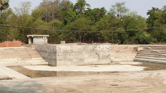 Construction under way to develop Pt Deen Dayal Upadhyay Memorial Centre on Varanasi-Chandauli border. (HT Photo) Construction under way to develop Pt Deen Dayal Upadhyay Memorial Centre on Varanasi-Chandauli border. (HT Photo)