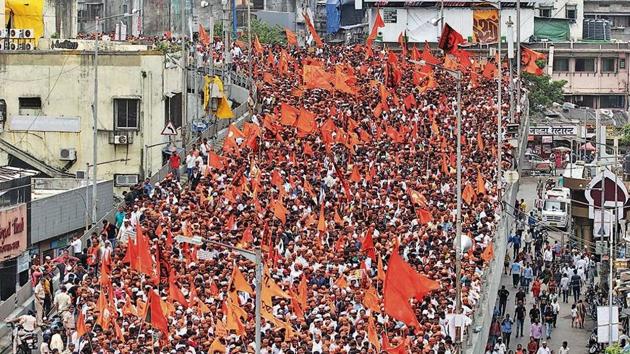 Marathas make up around 32% of the state’s population and are politically dominant, with 11 of the state’s 18 chief ministers coming from the community.(HT Photo)