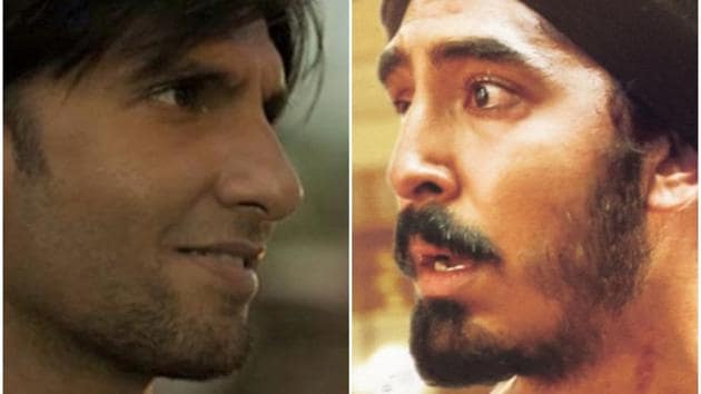 Ranveer Singh in a still from Gully Boy; Dev Patel in Hotel Mumbai.