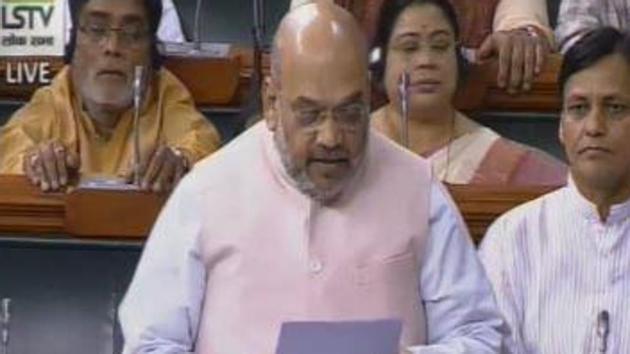 Home Minister Amit Shah proposed to introduce the J&K Reservation (Amendment) Bill, 2019 in Lok Sabha along with the proposal to extend President’s rule in the state. (Twitter/ANI) Home Minister Amit Shah proposed to introduce the J&K Reservation (Amendment) Bill, 2019 in Lok Sabha along with the proposal to extend President’s rule in the state. (Twitter/ANI)
