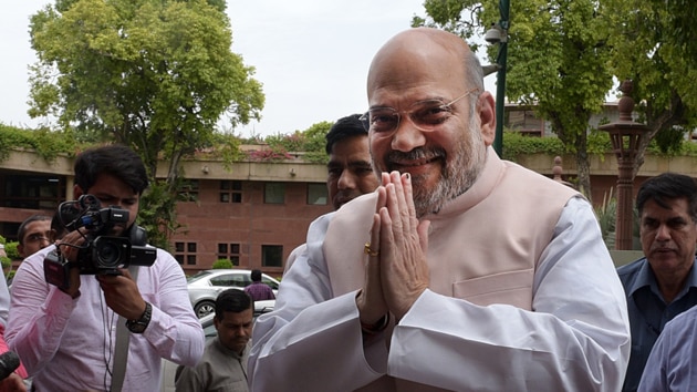 Home minister Amit Shah stressed that Centre was not against the residents of the J&K but only against those seeking to divide the country. (HT Photo) Home minister Amit Shah stressed that Centre was not against the residents of the J&K but only against those seeking to divide the country. (HT Photo)