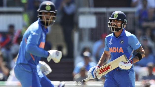 India's captain Virat Kohli, right, and teammate KL Rahul take a run. (AP) India's captain Virat Kohli, right, and teammate KL Rahul take a run. (AP)