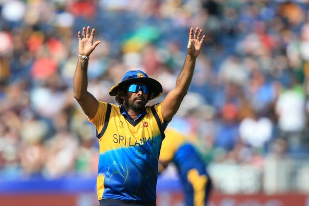 Sri Lanka's Lasith Malinga gestures during the match against South Africa. (AFP) 