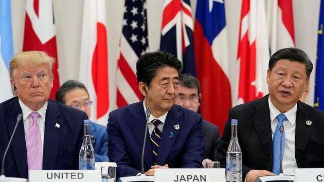 US President Donald Trump made clear on Friday that trade was a top priority at a summit of leaders of Group of 20 nations, as Chinese leader Xi Jinping warned against rising protectionism.(Reuters)