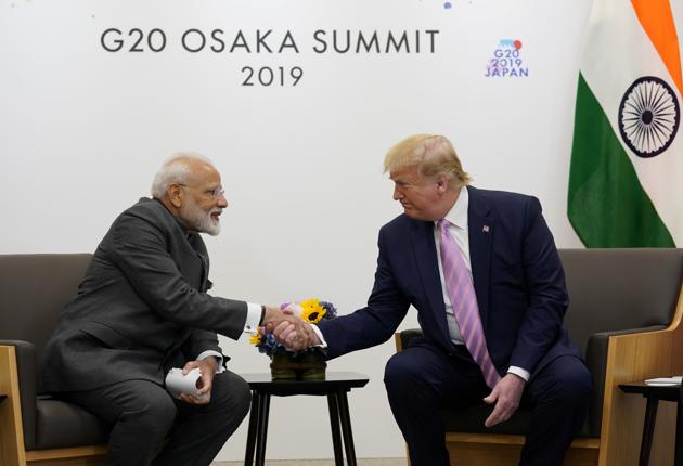 U.S. President Donald Trump attends a bilateral meeting with India's Prime Minister Narendra Modi during the G20 leaders summit in Osaka, Japan, June 28, 2019.(REUTERS)