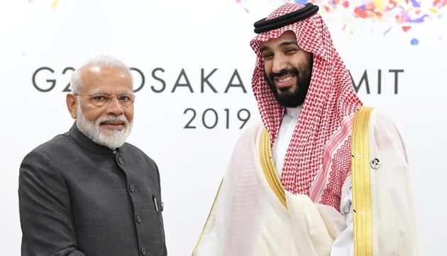 PM Narendra Modi meeting the Crown Prince, Vice President of the Council of Ministers of Defence of the Kingdom of Saudi Arabia, Mohammed bin Salman , at the G-20 Summit in Osaka. (ANI) PM Narendra Modi meeting the Crown Prince, Vice President of the Council of Ministers of Defence of the Kingdom of Saudi Arabia, Mohammed bin Salman , at the G-20 Summit in Osaka. (ANI)