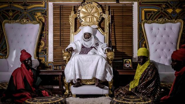 Mohammed Abubakar Bambado, the Sarkin Fulani of Lagos, poses for a portrait on his throne in his palace at the district of Surulere in Lagos, Nigeria. The prominent businessman was crowned as the Sarkin Fulani of Lagos, and Chairman of the Association of Fulani Chiefs in South West Nigeria and he advocates and protects the interest of pastoralist Fulani and Hausa-Fulani people. (Luis Tato / AFP) Mohammed Abubakar Bambado, the Sarkin Fulani of Lagos, poses for a portrait on his throne in his palace at the district of Surulere in Lagos, Nigeria. The prominent businessman was crowned as the Sarkin Fulani of Lagos, and Chairman of the Association of Fulani Chiefs in South West Nigeria and he advocates and protects the interest of pastoralist Fulani and Hausa-Fulani people. (Luis Tato / AFP)