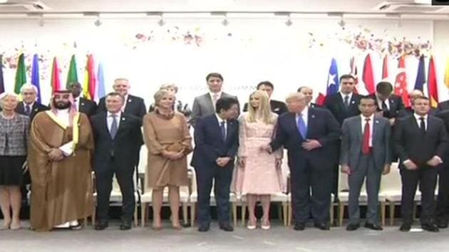 Group of 20 leaders have joined their host Japanese Prime Minister Shinzo Abe in showcasing support for helping women close the gap with men in finance and other forms of economic empowerment.(ANI/Twitter)