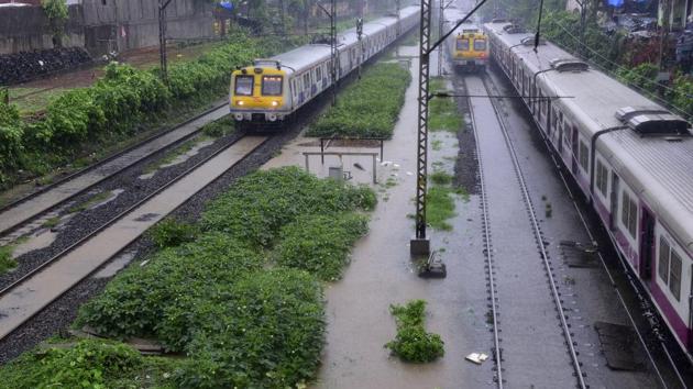 The rains also threw public transport out of gear, with a total of 44 trains cancelled and 155 delayed on the Central Railway (CR) and Western Railway (WR). Meanwhile, the Brihanmumbai Electric Supply & Transport Undertaking (BEST) diverted its buses on 20 routes in Mumbai and Thane. The rains also led to flights getting delayed and one diverted at the Chhatrapati Shivaji Maharaj International Airport (CSMIA), according to officials. (Vijayanand Gupta / HT Photo) The rains also threw public transport out of gear, with a total of 44 trains cancelled and 155 delayed on the Central Railway (CR) and Western Railway (WR). Meanwhile, the Brihanmumbai Electric Supply & Transport Undertaking (BEST) diverted its buses on 20 routes in Mumbai and Thane. The rains also led to flights getting delayed and one diverted at the Chhatrapati Shivaji Maharaj International Airport (CSMIA), according to officials. (Vijayanand Gupta / HT Photo)