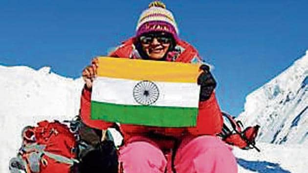 Kumar left India for mission Denali on June 15 and was expected to reach the Summit around July 10 but was able to complete her expedition before time because of fair weather conditions.(HT Photo)