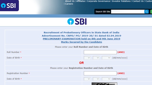SBI PO Prelims result 2019 out (SBI) SBI PO Prelims result 2019 out (SBI)