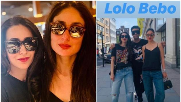 Karan Johar shared new pictures with Kareena Kapoor and Karisma Kapoor from London.(Instagram)