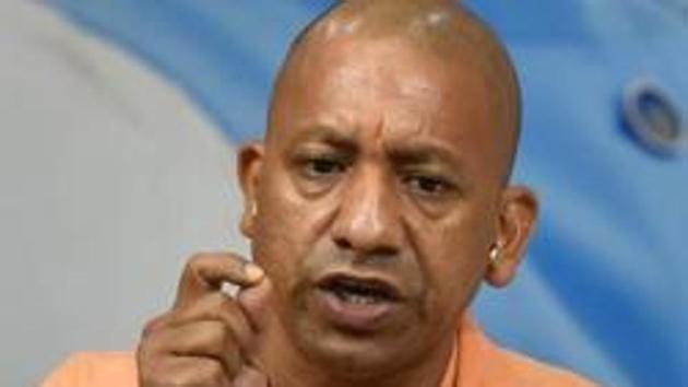 Kolkata, India - May 15, 2019: Uttar Pradesh chief minister Yogi Adityanath during a press conference at West Bengal State BJP head quarter in Kolkata, India, on Wednesday, May 15, 2019. One of his public meeting ahead of Lok Sabha election has been cancelled following alleged withdrawal of permission, (Photo by Arijit Sen/Hindustan Times)(Arijit Sen/HT Photo)